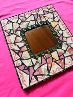 Spiegel met stenen belegd. TIP!, Minder dan 50 cm, Vierkant, Ophalen of Verzenden, Zo goed als nieuw