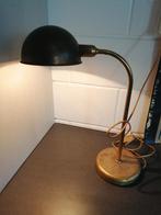 ANTIEKE METALEN BRONSKLEURIGE BURO/TAFEL LAMP 45 X11 CM, Ophalen of Verzenden