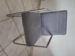 4 grijze eetkamerstoelen, Huis en Inrichting, Stoelen, Ophalen, Gebruikt, Metaal, Vier