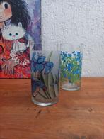 Twee hoge drinkglazen. Vintage glas. Retro, Verzamelen, Retro, Ophalen of Verzenden