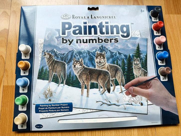 Schilderen op nummer Wolven, Hobby en Vrije tijd, Schilderen, Zo goed als nieuw, Schilderen op nummer, Ophalen of Verzenden