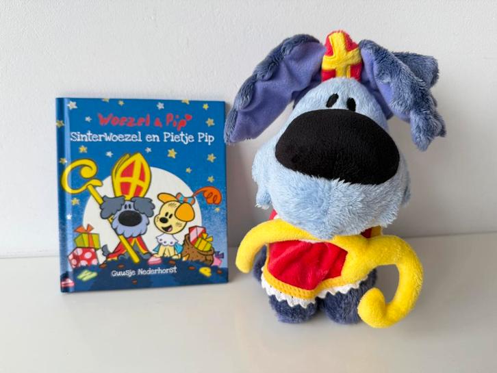 Knuffel Woezel Sinterklaas, Sint 22 cm + boek / Woezel & Pip, Diversen, Sinterklaas, Zo goed als nieuw, Ophalen of Verzenden