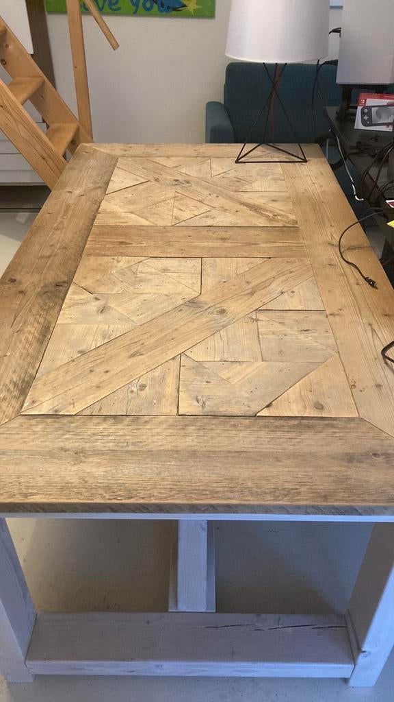 Steigerhout eettafel, Ophalen, Gebruikt, 50 tot 100 cm, Steigerhout