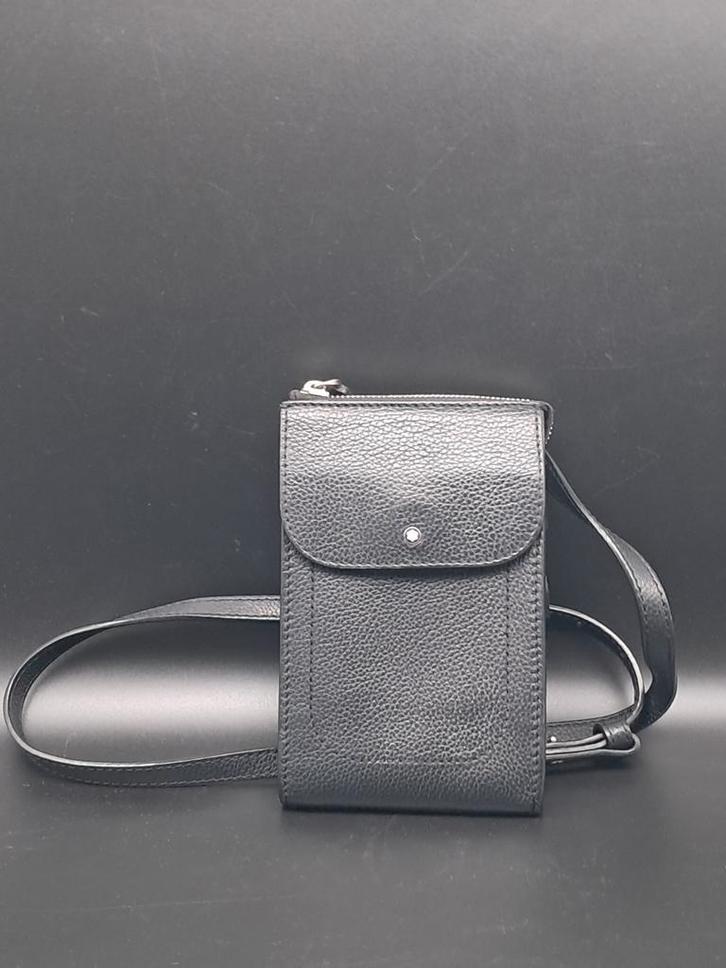 Montblanc Meisterstück Mini Enveloppe Tas, Sieraden, Tassen en Uiterlijk, Tassen | Schoudertassen, Zo goed als nieuw, Zwart, Leer