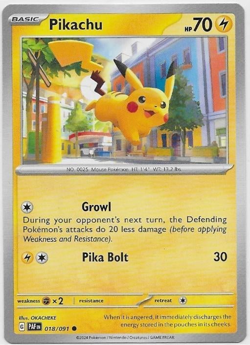 Paldean Fates,  Pikachu [common] 18/91, Ophalen of Verzenden, Nieuw, Losse kaart