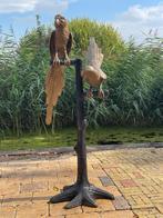Bronzen papagaai beelden, Tuin en Terras, Ophalen, Zo goed als nieuw, Overige materialen
