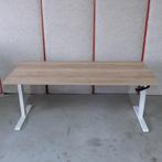Slingerbureau zit-sta 180x80 cm - Wit frame - N.eiken - BR48, Ophalen of Verzenden, Elektrisch, Nieuw, Bureau