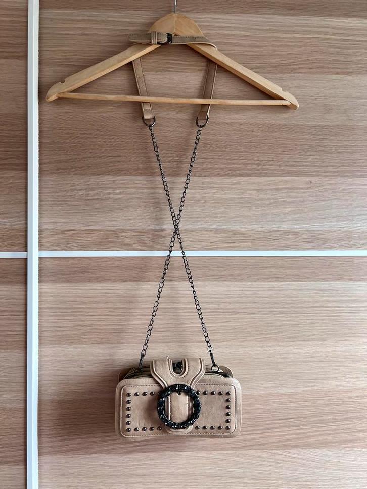 Leuk Schoudertasje met Portemonnee, Sieraden, Tassen en Uiterlijk, Tassen | Damestassen, Zo goed als nieuw, Schoudertasje, Beige