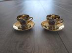 2 Gouden Kop en Schotels - Verzamelaarsobject, Ophalen, Gebruikt, Overige stijlen, Kop(pen) en/of Schotel(s)