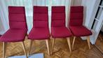 4 eetkamerstoelen, rood, merk XOOON, Huis en Inrichting, Ophalen, Hout, Zo goed als nieuw, Vier