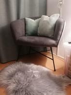 Comfortabele, grijze fauteuil, Huis en Inrichting, Fauteuils, Ophalen, Overige materialen, 75 tot 100 cm, Zo goed als nieuw