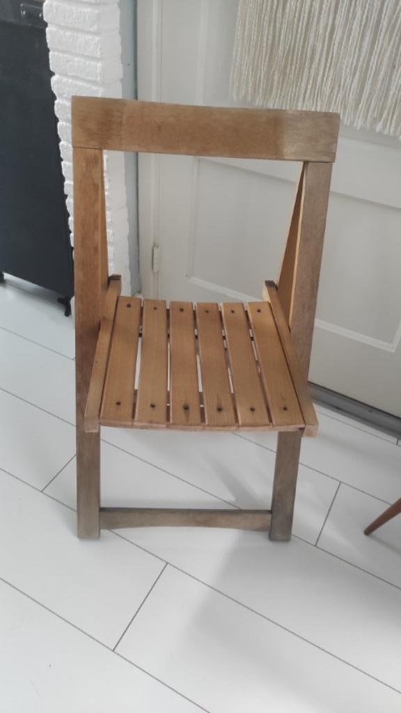 Vintage klapstoel Aldo Jacober jaren 60, Huis en Inrichting, Stoelen, Gebruikt, Eén, Hout, Bruin, Ophalen of Verzenden