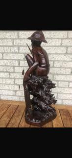 Houten Beeld - Vissende Man, Ophalen of Verzenden