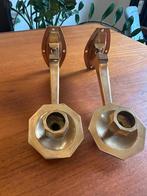 Vintage messing wandkandelaren set (2x), Ophalen of Verzenden, Koper of Brons