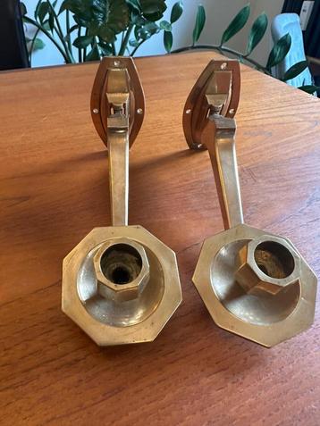 Vintage messing wandkandelaren set (2x) beschikbaar voor biedingen