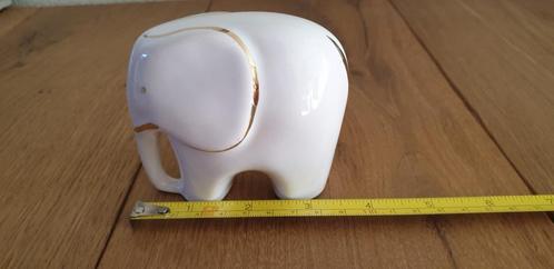 Olifantje wit & gouden porselein, vintage gaaf beeld 8,5 cm!, Antiek en Kunst, Antiek | Porselein, Ophalen of Verzenden