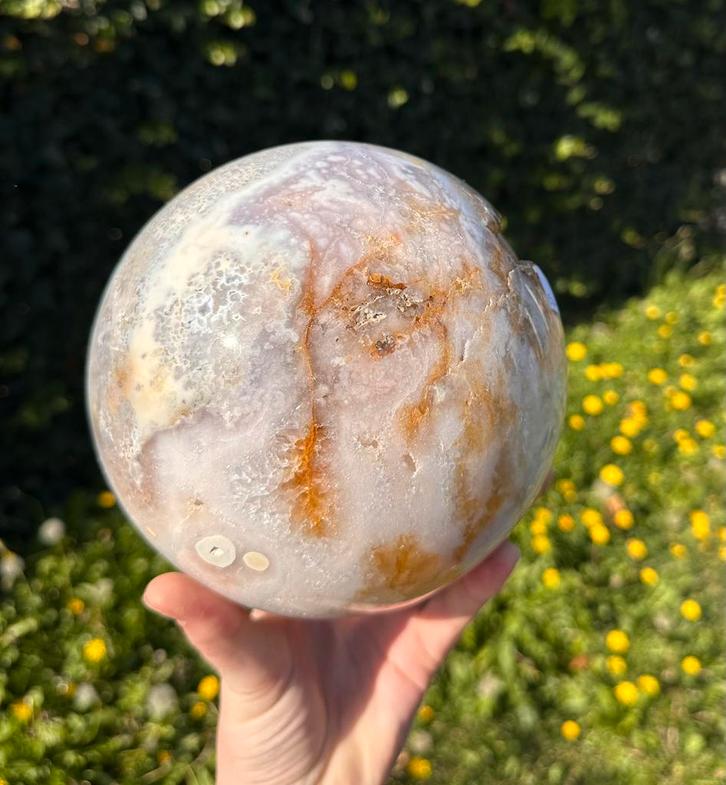 Prachtige mega roze amethist bol!, Verzamelen, Mineralen en Fossielen, Ophalen of Verzenden