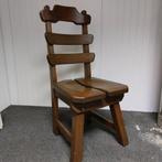 4 Robuuste Houten Eettafel Stoelen voor totaal €40,=, Ophalen, Gebruikt, Bruin, Vintage