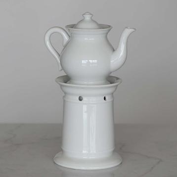 ✅ Theepot met komfoor porselein Limoges Frankrijk beschikbaar voor biedingen
