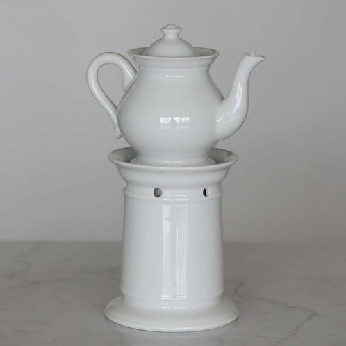 ✅ Theepot met komfoor porselein Limoges Frankrijk, Antiek en Kunst, Antiek | Porselein, Ophalen of Verzenden