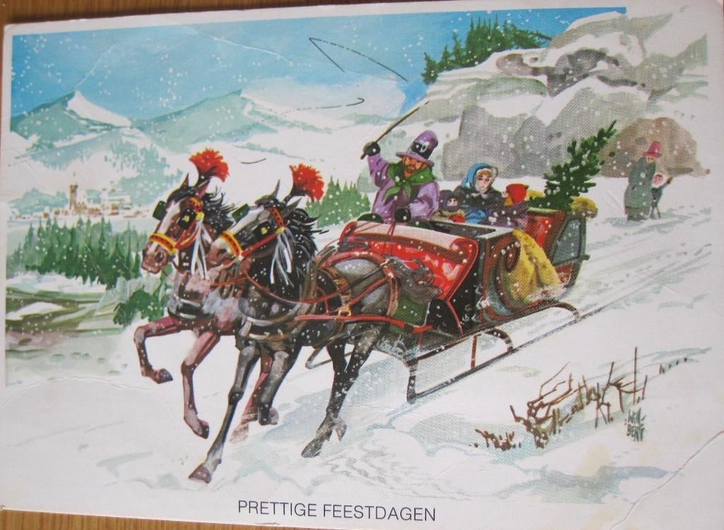voor het kind - in de arreslee met kerstboom - 1976, Verzenden, 1960 tot 1980, Gelopen, Overige thema's