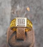 Mooie 14k massief Gouden heren ring, 20 of groter, Heer, Ophalen of Verzenden, Zo goed als nieuw