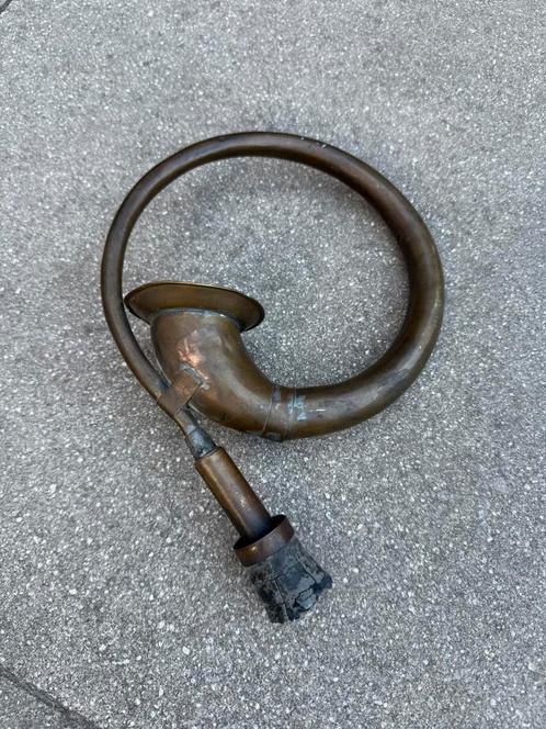 Koperen hoorn oldtimer, Muziek en Instrumenten, Blaasinstrumenten | Hoorns, Gebruikt, Ophalen of Verzenden
