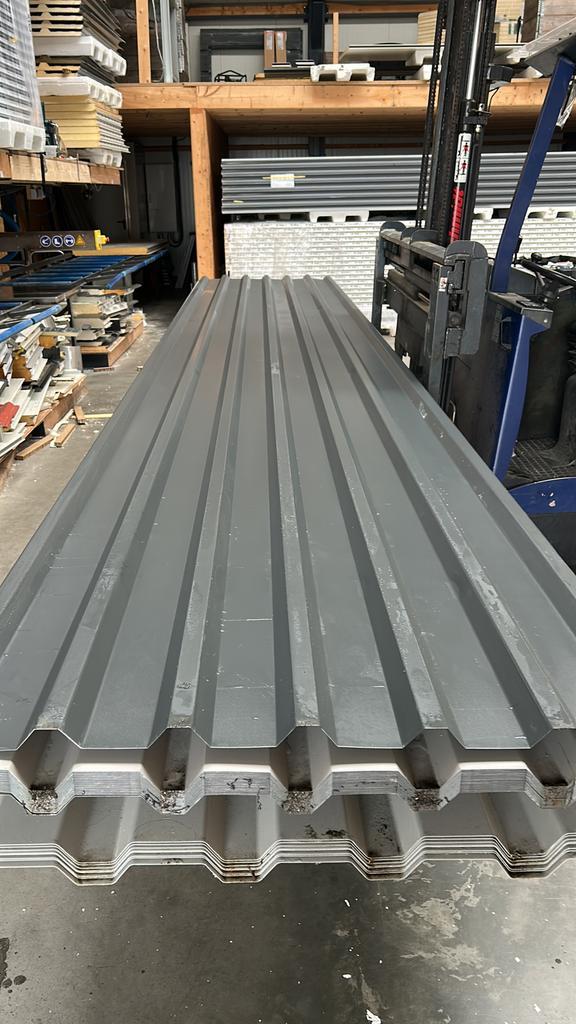 B-keus damwand platen, Doe-het-zelf en Verbouw, Dakpannen en Dakbedekking, Zo goed als nieuw, Metaal, 15 m² of meer, Ophalen