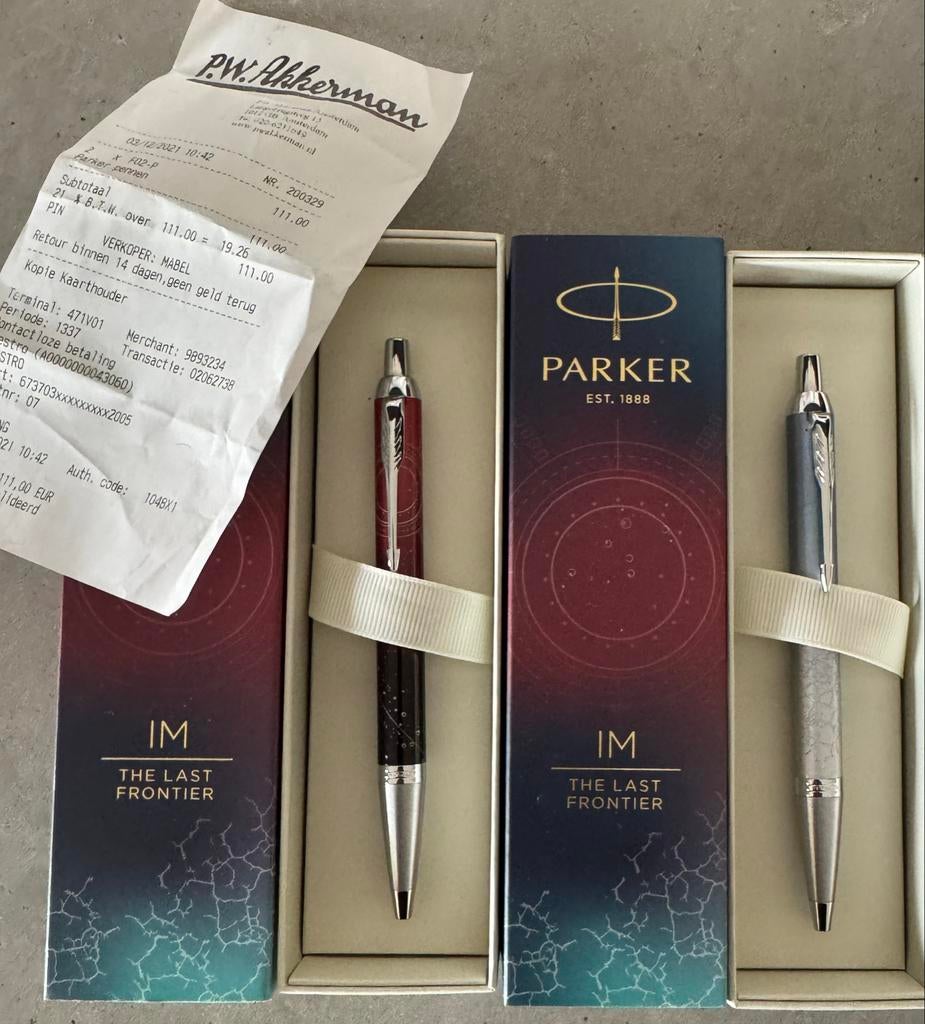 2x Parker IM The Last Frontier Balpen - Nieuwstaat, Verzamelen, Pennenverzamelingen, Ophalen of Verzenden, Parker