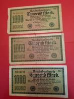 3x 1000 Mark biljetten, Berlijn 1922, Ophalen of Verzenden
