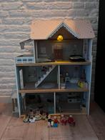 Superleuk poppenhuis met meubeltjes en poppetjes, Ophalen, Zo goed als nieuw, Poppenhuis