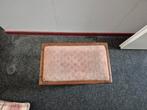 Vintage Houten Krukje/voeten bankje met Stoffen Bekleding, Ophalen, Hout, Minder dan 50 cm, Gebruikt
