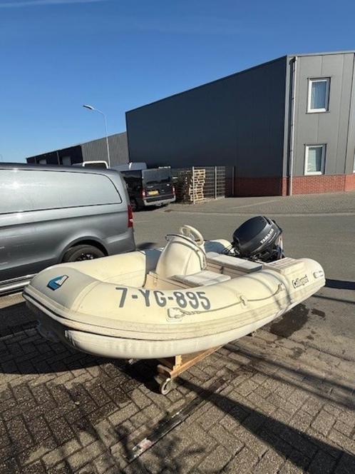 Rubberboot/Rib met console 15pk 4 takt polyester bodem!, Watersport en Boten, Rubberboten, Gebruikt, Yamaha, Overige materialen