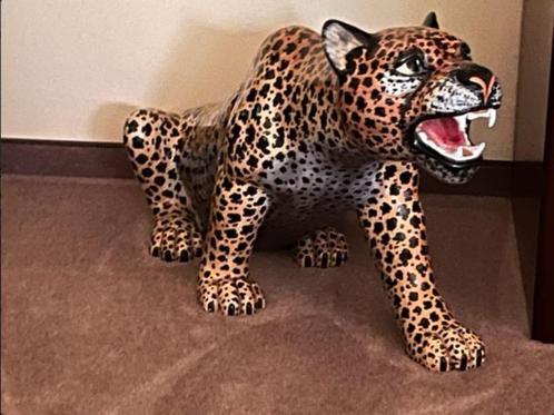 Vintage keramiek porselein leopard tijger italy 60er xl, Verzamelen, Retro, Huis en Inrichting, Ophalen