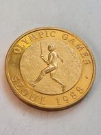 Zware penning Olympische Spelen Seoul 1988 schermen, Postzegels en Munten, Penningen en Medailles, Ophalen of Verzenden, Overige materialen