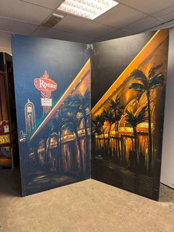 Unieke Vintage Vegas Casino Schermen (Set van 3) beschikbaar voor biedingen