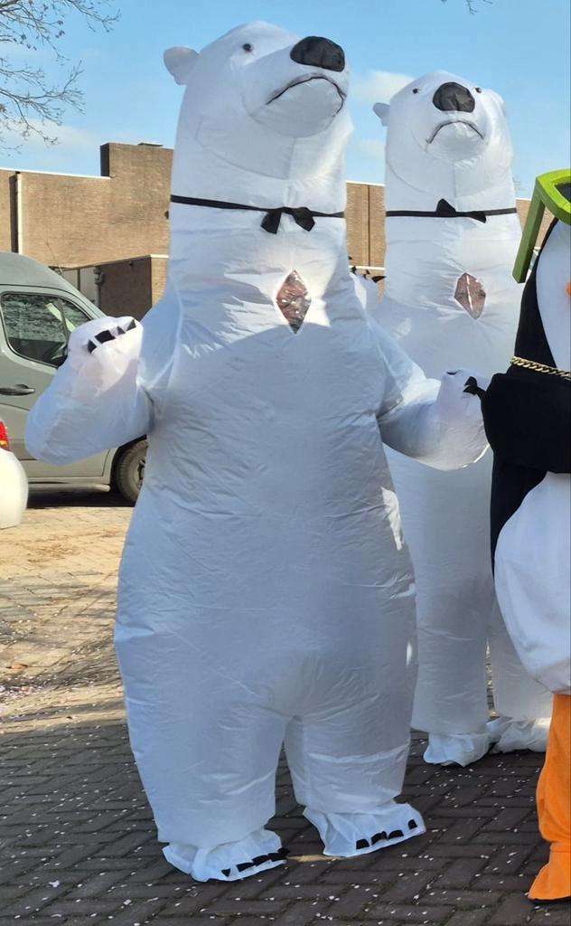 2 Opblaasbare IJsberenpakken - Carnaval, Kleding | Dames, Carnavalskleding en Feestkleding, Zo goed als nieuw, Kleding, Carnaval