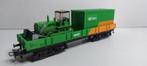Bam Wagon Lagebakwagon met Bulldozer en 20ft. Container (08), Hobby en Vrije tijd, Modeltreinen | H0, Wisselstroom, Ophalen of Verzenden