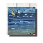Zeilen ~ zeilen op zee ~ kunst schilderij  ~ atelier, Ophalen of Verzenden, Zo goed als nieuw, Schilderij