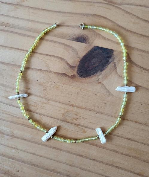 Anna + Nina ketting "Wild Jade", Sieraden, Tassen en Uiterlijk, Kettingen, Zo goed als nieuw, Steen of Mineraal, Groen, Met edelsteen