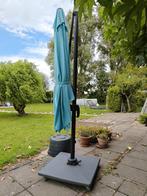 Zweefparasol vierkant 270cm blauw met voet, Ophalen, Kantelbaar, Gebruikt, 2 tot 3 meter
