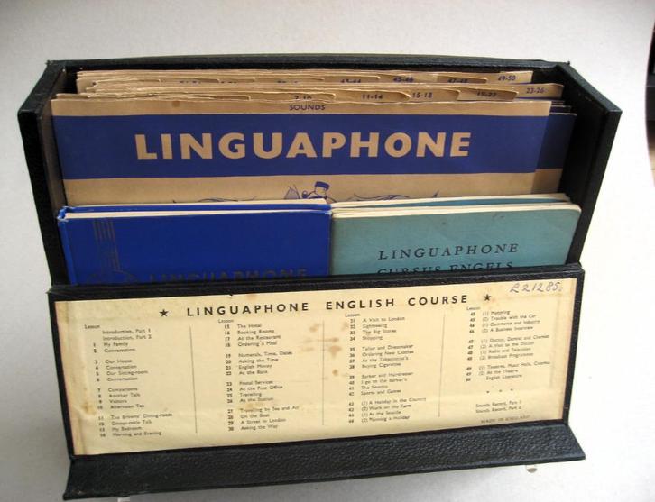 Linguaphone taalcursus Engels compleet in koffer jaren 60, Boeken, Studieboeken en Cursussen, Gelezen, MBO, Alpha, Ophalen of Verzenden