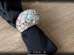 Swarovski cocktailring maat 18, Met kristal, Overige kleuren, Ophalen of Verzenden, Zo goed als nieuw