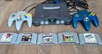 Nintendo 64 spelcomputer incl. 2 controllers en 5 spelletjes, Spelcomputers en Games, Spelcomputers | Nintendo 64, Ophalen, Gebruikt