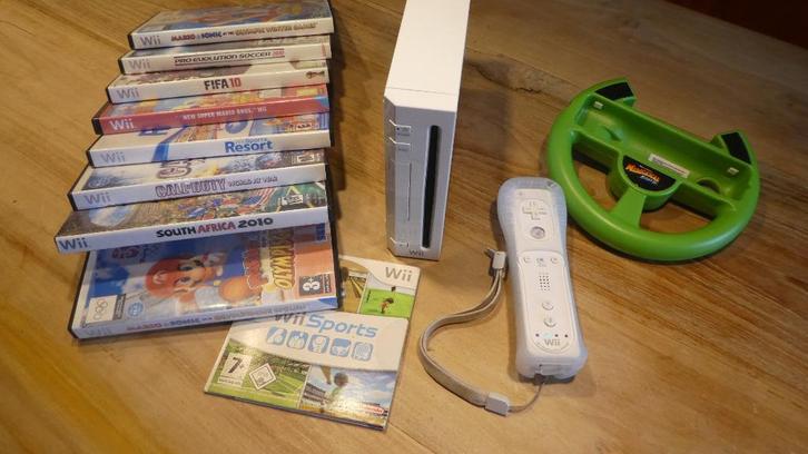 WII spelcomputer met 20 games, Spelcomputers en Games, Spelcomputers | Nintendo Wii, Gebruikt, Met 1 controller, Met games, Met Balance Board