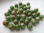 9075/ partij groene lampwork glaskralen, Ophalen of Verzenden, Nieuw, Kraal