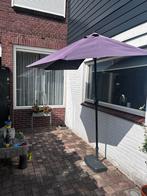 Paarse Parasol met Voet - Balkon/Tuin, Tuin en Terras, Parasols, Ophalen, Kantelbaar, Gebruikt, Overige typen