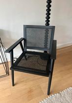 Zwarte rotan stoel / fauteuil h&m home, Ophalen, Gebruikt, 75 tot 100 cm, 50 tot 75 cm