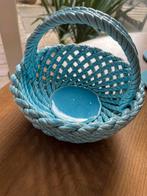 Vintage gevlochten mand aardewerk barbotinestijl, Mand, Rond, Ophalen of Verzenden, Zo goed als nieuw