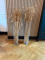 Twee mooie grote hoge vazen 70cm, Ophalen, Overige kleuren, 50 tot 75 cm, Glas